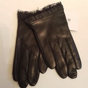 Host Pick THAKOON Black Leather Peek-A-Boo Gloves